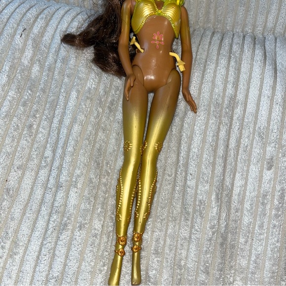 Barbie Fairytopia Wonder Fairy Asha Rooted Lashes Doll rare Black gold - Picture 2 of 6